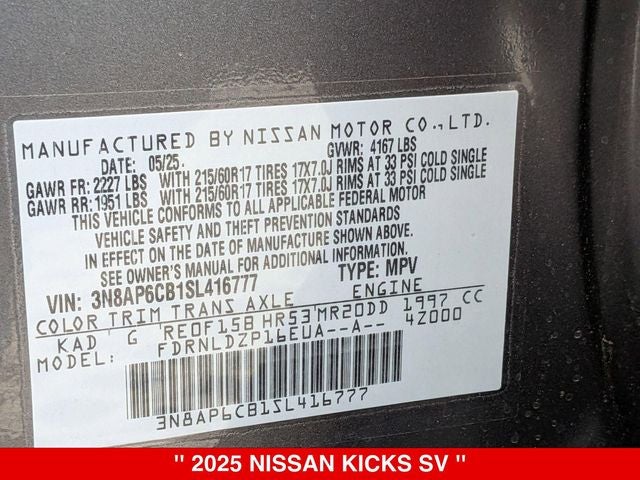 2025 Nissan Kicks SV