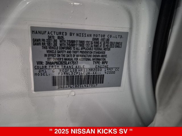 2025 Nissan Kicks SV