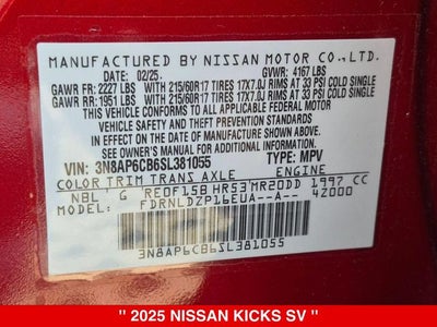 2025 Nissan Kicks SV
