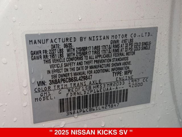 2025 Nissan Kicks SV