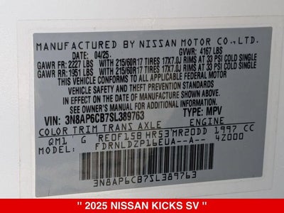 2025 Nissan Kicks SV