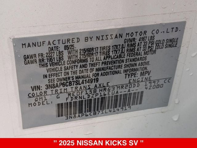 2025 Nissan Kicks SV