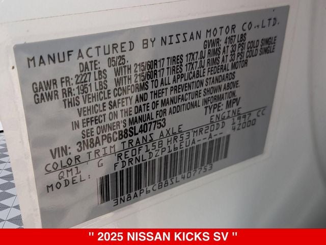 2025 Nissan Kicks SV