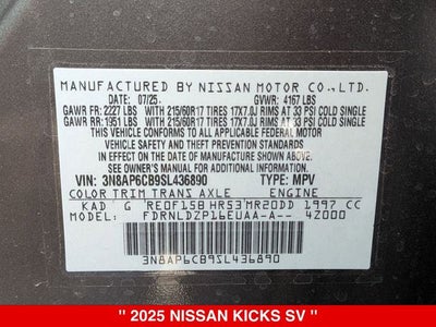 2025 Nissan Kicks SV