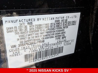 2025 Nissan Kicks SV