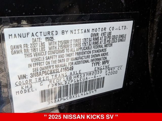 2025 Nissan Kicks SV