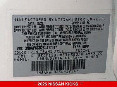2025 Nissan Kicks Base