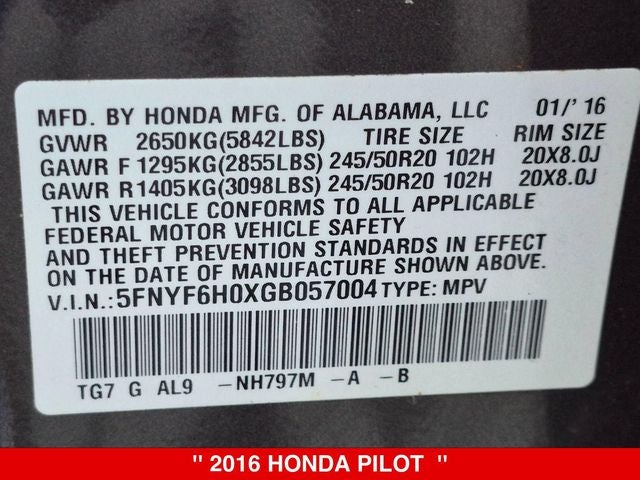 2016 Honda Pilot Elite