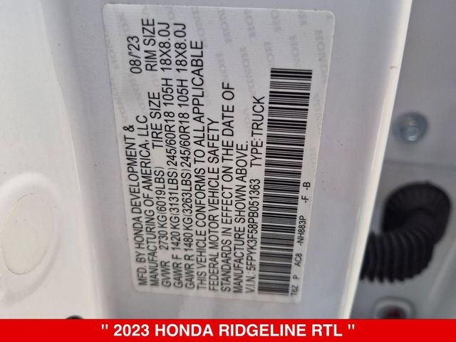 2023 Honda Ridgeline RTL