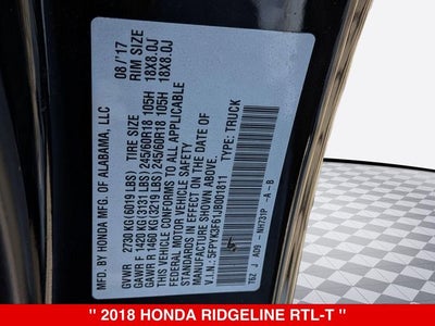 2018 Honda Ridgeline RTL-T