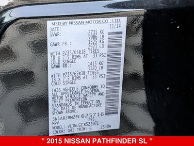 2015 Nissan Pathfinder SL 4WD