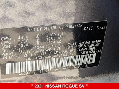 2021 Nissan Rogue SV AWD