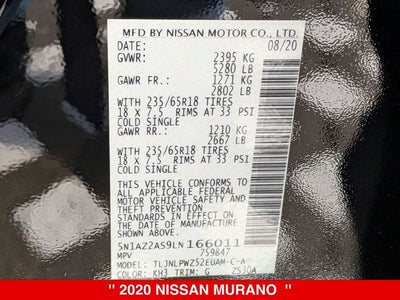 2020 Nissan Murano S