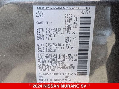 2024 Nissan Murano SV NISSAN CERTIFIED