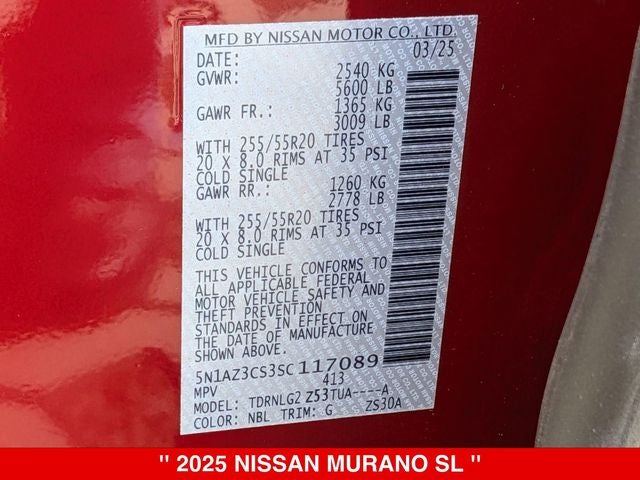 2025 Nissan Murano SL NISSAN CERTIFIED