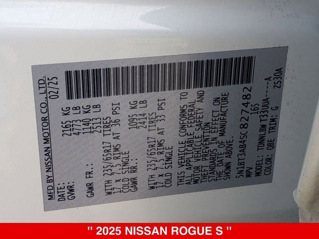 2025 Nissan Rogue S AWD NISSAN CERTIFIED
