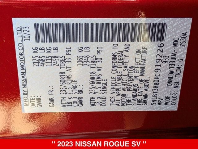 2023 Nissan Rogue SV AWD NISSAN CERTIFIED