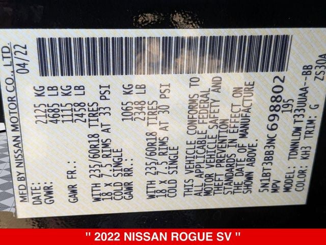 2022 Nissan Rogue SV