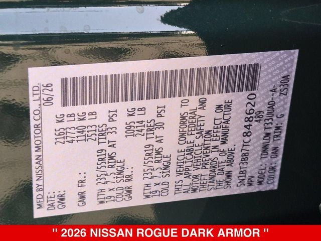 2026 Nissan Rogue Dark Armor AWD NISSAN CERTIFIED