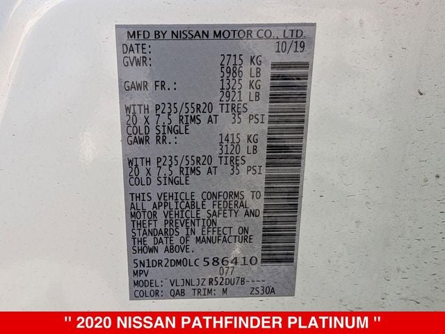 2020 Nissan Pathfinder Platinum