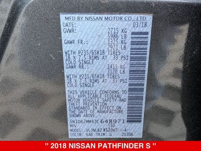 2018 Nissan Pathfinder S