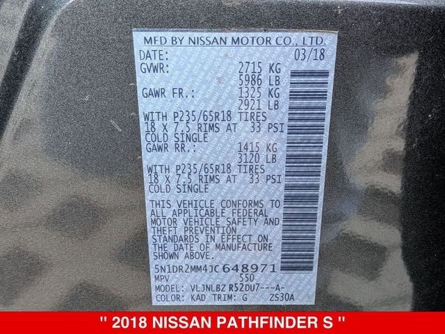 2018 Nissan Pathfinder S