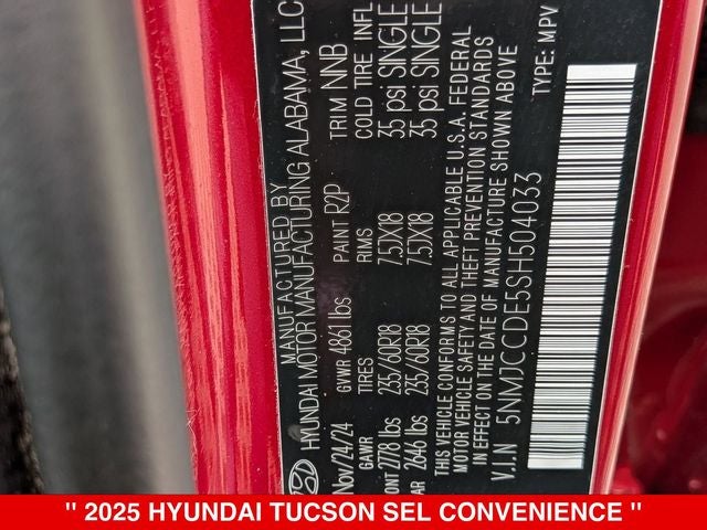2025 Hyundai Tucson SEL Convenience