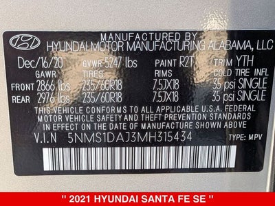 2021 Hyundai Santa Fe SE