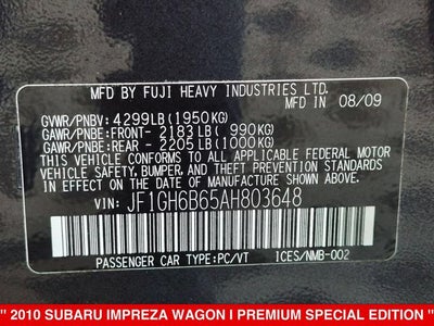 2010 Subaru Impreza 2.5i Premium