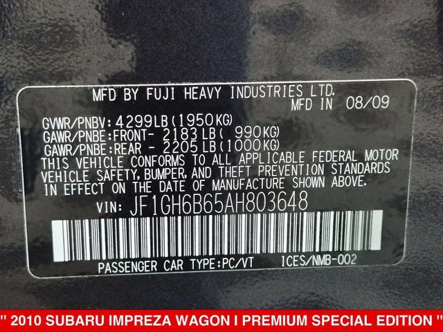 2010 Subaru Impreza 2.5i Premium