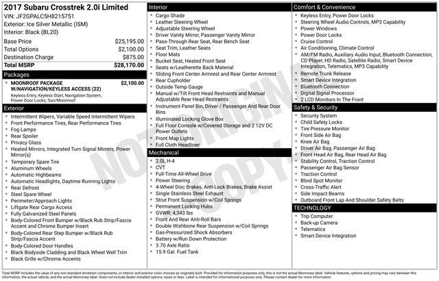 2017 Subaru Crosstrek 2.0i Limited
