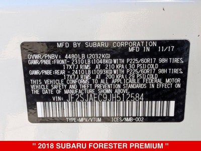 2018 Subaru Forester 2.5i Premium