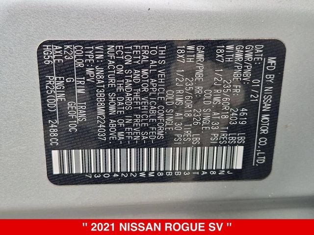 2021 Nissan Rogue SV AWD