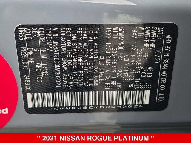 2021 Nissan Rogue Platinum