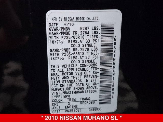2010 Nissan Murano SL