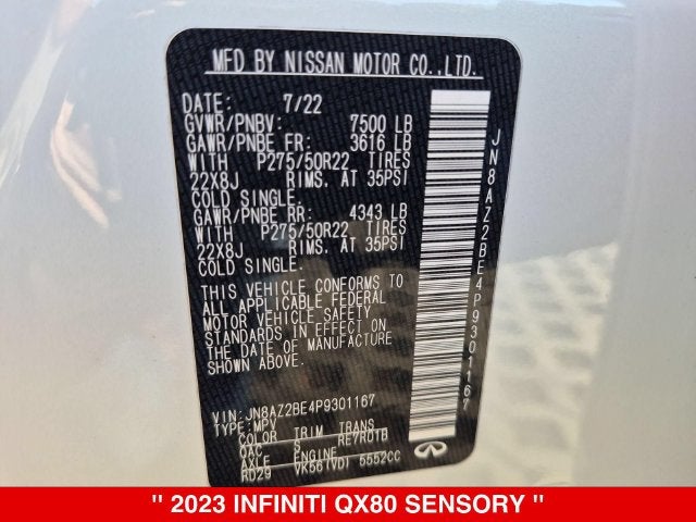 2023 INFINITI QX80 Sensory