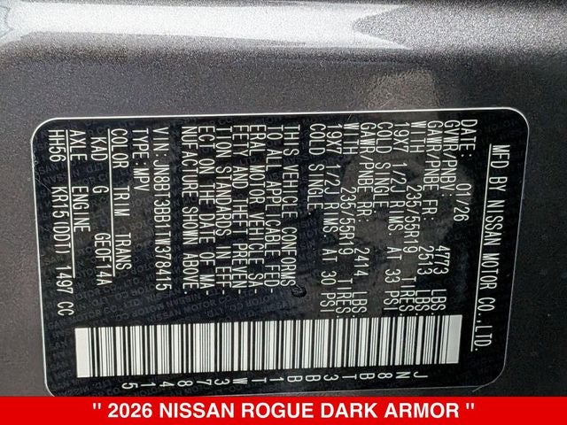 2026 Nissan Rogue Dark Armor™