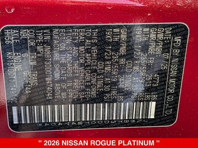 2026 Nissan Rogue Platinum