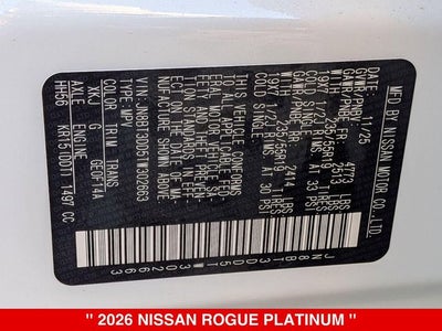 2026 Nissan Rogue Platinum
