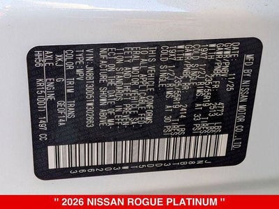 2026 Nissan Rogue Platinum