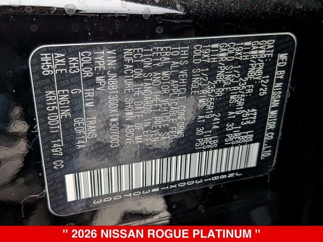 2026 Nissan Rogue Platinum
