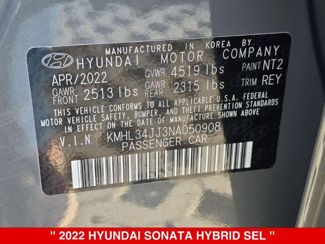 2022 Hyundai Sonata Hybrid SEL