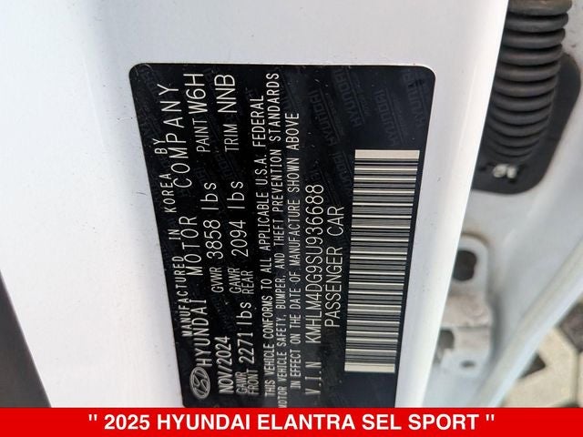 2025 Hyundai Elantra SEL Sport