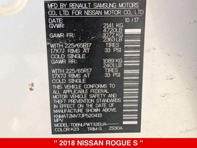2018 Nissan Rogue S AWD