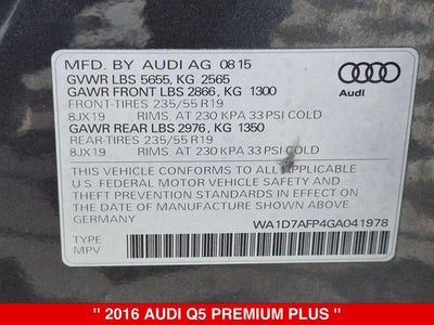 2016 Audi Q5 3.0T Premium Plus quattro