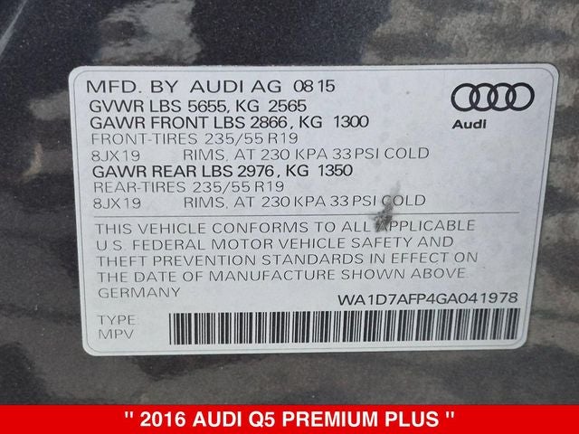 2016 Audi Q5 3.0T Premium Plus quattro