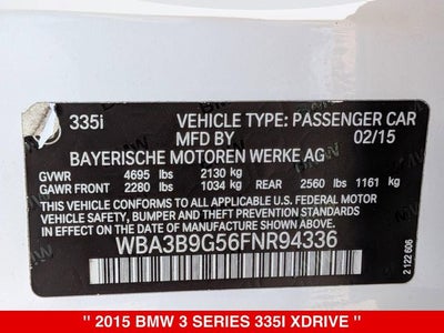 2015 BMW 3 Series 335i xDrive
