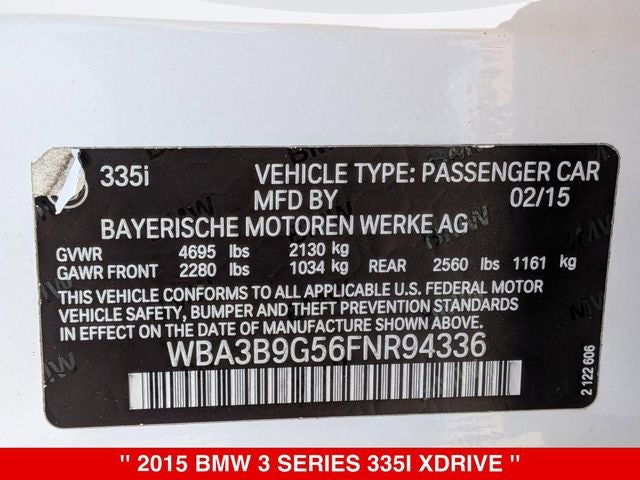 2015 BMW 3 Series 335i xDrive