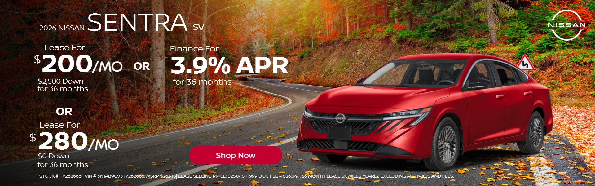 2026 Sentra on offer