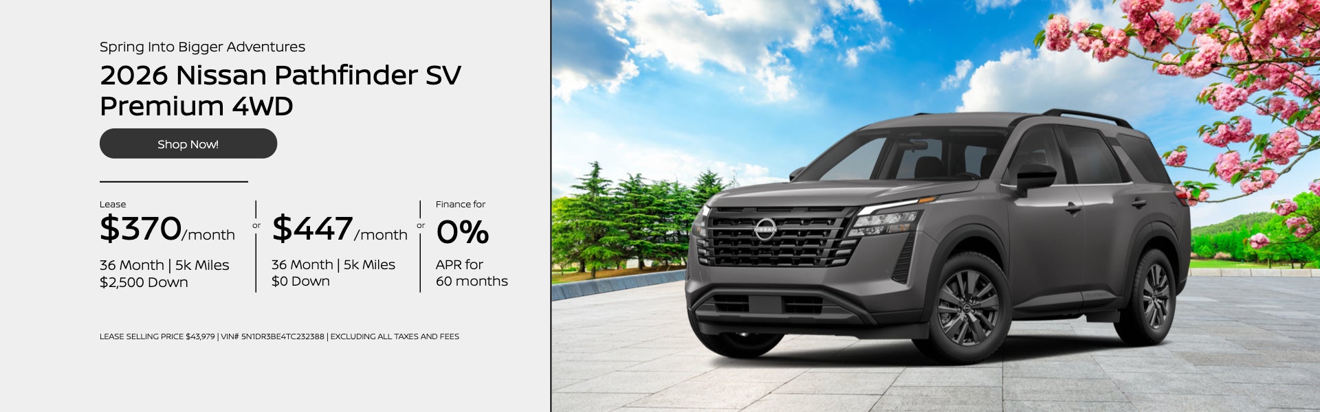 Spring Into Bigger Adventures 2026 Nissan Pathfinder SV